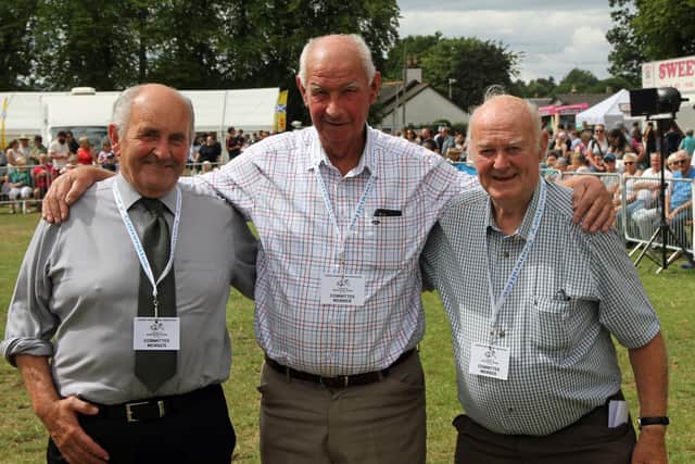 Still key members of the organising committee of the Banchory Show with a combined service of 175 years (l-r) David Martin, honorary president (54 years) and two former honorary presidents, Duncan Begg, show erection convener (61 years) and Leonard McIntosh, trade stands convener (62 years)