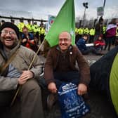 Scottish Green minister Patrick Harvie, seen with other anti-nuclear activists blocking an entrance to the Faslane naval base in 2015, is resolute in his opposition to nuclear energy (Picture: Jeff J Mitchell/Getty Images)