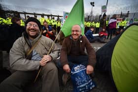 Scottish Green minister Patrick Harvie, seen with other anti-nuclear activists blocking an entrance to the Faslane naval base in 2015, is resolute in his opposition to nuclear energy (Picture: Jeff J Mitchell/Getty Images)
