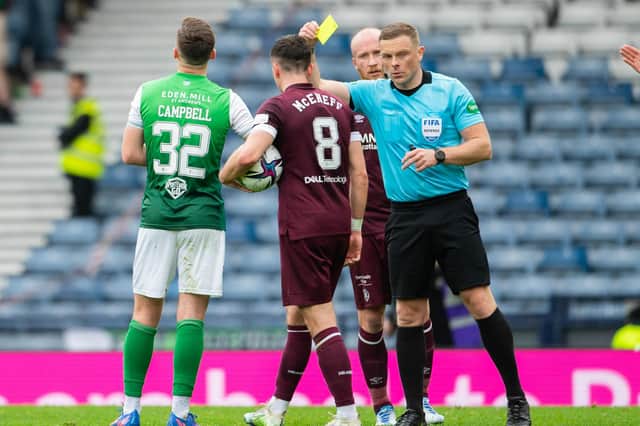Hibs' Josh Campbell says he has a good relationship with referees.