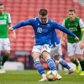 St Johnstone's Glenn Middleton sees his penalty saved by Matt Macey.