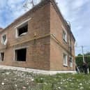 A damaged residential building in Dnipropetrovsk region, which was targeted by Russian forces earlier this week.