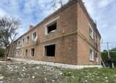 A damaged residential building in Dnipropetrovsk region, which was targeted by Russian forces earlier this week.