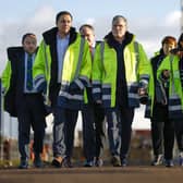 Shadow net zero secretary Ed Miliband, Labour leader Sir Keir Starmer and Scottish Labour leader Anas Sarwar take a tour of St Fergus Gas Terminal in Peterhead. Picture: Jeff J Mitchell/Getty Images