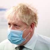 Britain's Prime Minister Boris Johnson visits a vaccination centre in Northampton. Picture: Peter Cziborra/POOL/AFP via Getty Images