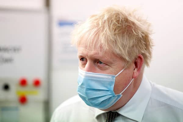 Britain's Prime Minister Boris Johnson visits a vaccination centre in Northampton. Picture: Peter Cziborra/POOL/AFP via Getty Images