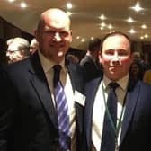 David (r) with Scottish national rugby coach Gregor Townsend
