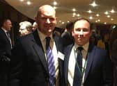 David (r) with Scottish national rugby coach Gregor Townsend