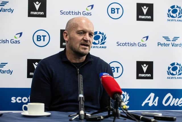 Scotland head coach Gregor Townsend speaks to the media at Scottish Gas Murrayfield after naming his squad for the 2024 Guinness Six Nations.  (Photo by Craig Williamson / SNS Group)