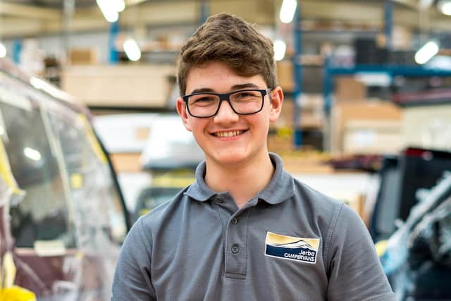 Happy camper: Calum is enjoying his apprenticeship