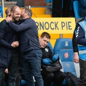 Hearts boss Robbie Neilson and Kilmarnock manager Derek McInnes before Premiership encounter at Rugby Park.  (Photo by Mark Scates / SNS Group)