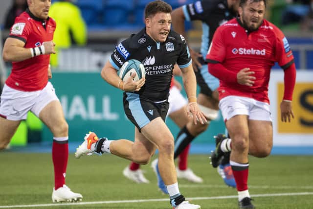 Glasgow Warriors and Newcastle Falcons met in a pre-season game at Scotstoun, with Duncan Weir scoring a try for Glasgow. (Photo by Ross MacDonald / SNS Group)
