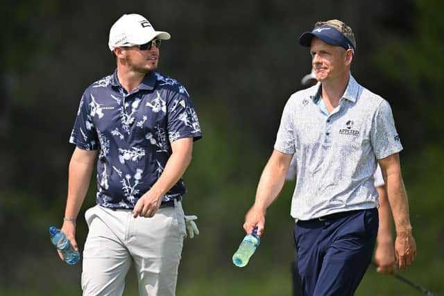 Ewen Ferguson was paired with Luke Donald in the opening round of the Nedbank Golf Challenge at Gary Player CC in Sun City. Picture: Stuart Franklin/Getty Images.