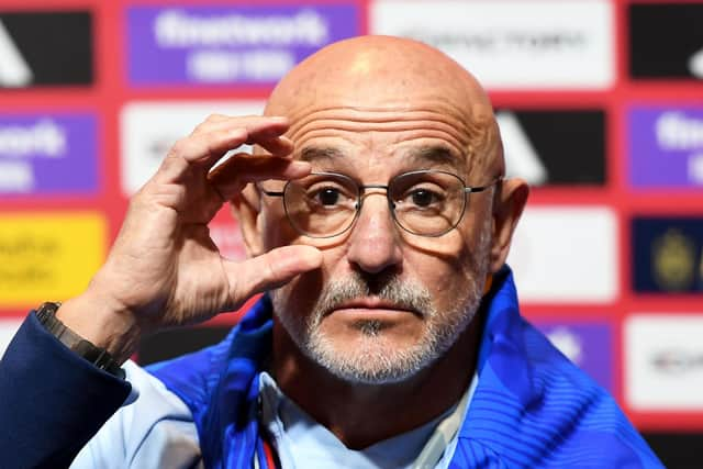 Spain Manager Luis de la Fuente knows his side just need a result against Norway in Oslo on Sunday to qualify for Euro 2024 (Photo by Ross MacDonald / SNS Group)