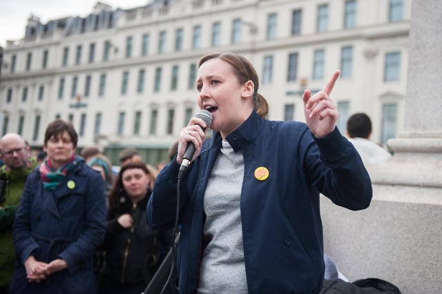 Mhairi Black MP speaks at an event in Glasgow.