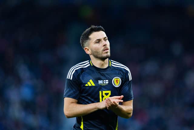 Lewis Morgan earned his first Scotland cap since 2018 in the 2-2 draw with Finland at Hampden in June. (Photo by Craig Foy / SNS Group)
