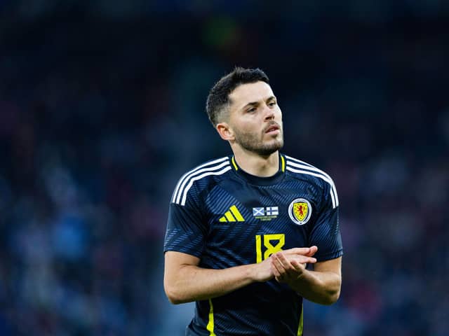 Lewis Morgan earned his first Scotland cap since 2018 in the 2-2 draw with Finland at Hampden on Friday. (Photo by Craig Foy / SNS Group)