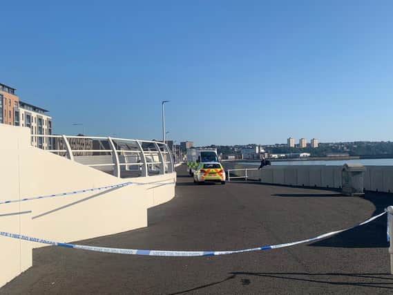 Police tape off part of Kirkcaldy Promenade on Wednesday morning as they deal with ongoing incident (Photo: Scott Mccartney).