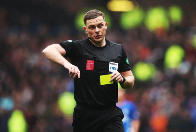 Referee John Beaton showed a red card after 20 seconds in the World Cup qualifier between Andorra and Poland. (Photo by Ian MacNicol/Getty Images)