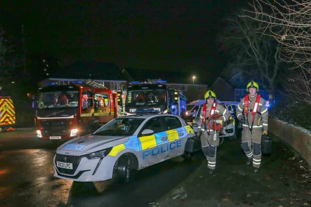 Emergency crews at Babbs Mill Lake, Kingshurst, Solihull, West Midlands.