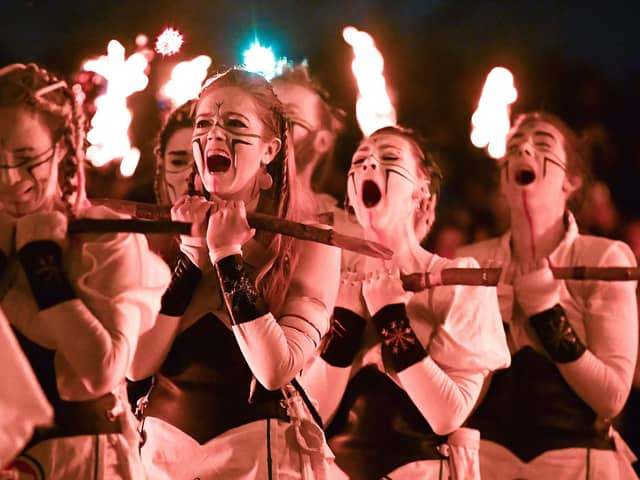 The Beltane Fire Festival on Calton Hill marks the night before May 1. (Photo by Jeff J Mitchell/Getty Images)