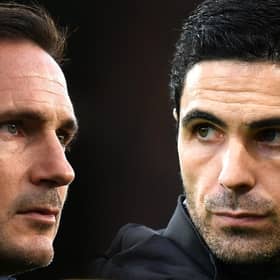 Frank Lampard (left) takes his Chelsea side to the Emirates to face Mikel Arteta's Arsenal. (Photo by Dan Mullan/Getty Images)