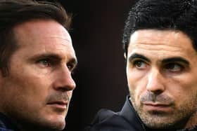 Frank Lampard (left) takes his Chelsea side to the Emirates to face Mikel Arteta's Arsenal. (Photo by Dan Mullan/Getty Images)