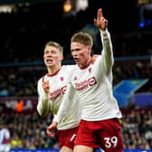 Man Utd midfielder Scott McTominay celebrates scoring against Aston Villa. McTominay has recently been linked with moves to West Ham and Newcastle United.