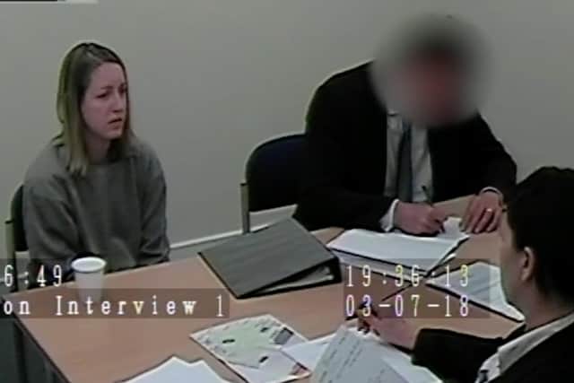Lucy Letby is questioned by police following her arrest in July 2018 (Picture: Cheshire Constabulary via Getty Images)