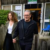 Labour leader Keir Starmer and his wife Victoria Starmer leave after voting in the London mayoral election on Thursday (Picture: Leon Neal/Getty Images)
