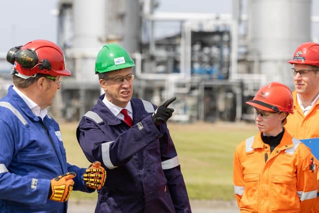 Energy Security and Net Zero Secretary Ed Miliband during a visit to St Fergus, Aberdeenshire