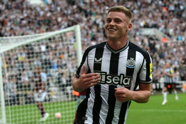 Newcastle forward Harvey Barnes is reportedly interested in switching allegience from England to Scotland ahead of Euro 2024. (Photo by IAN HODGSON/AFP via Getty Images)