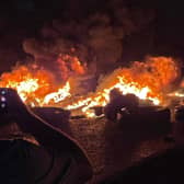 Libyans burn tyres as they protest in Tripoli. Picture: Mahmud Turkia/AFP via Getty Images