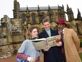 Stars of The Da Vinci Code, Leigh Lothian, Nigel Harman and Danny John-Jules at Rosslyn Chapel