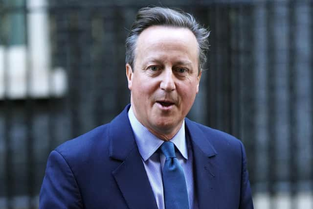 Former prime minister David Cameron leaving Downing Street, central London after being appointed Foreign Secretary.