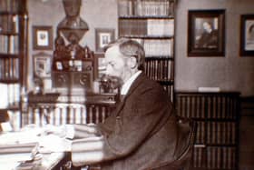 John George Bartholomew at home.
