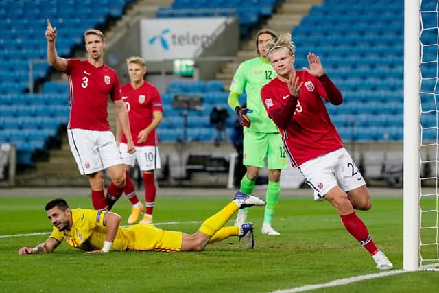 Kristoffer Ajer (No.3) was part of a triumphant Norway team.
