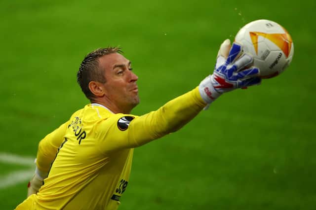 Rangers goalkeeper Allan McGregor is out of contract next summer but manager Steven Gerrard insists there is no urgency over a potential new deal for the 38-year-old. (Photo by Dean Mouhtaropoulos/Getty Images)