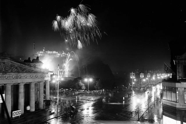 Festival fireworks open the 18th Edinburgh International Festival of Music and Drama in 1964.