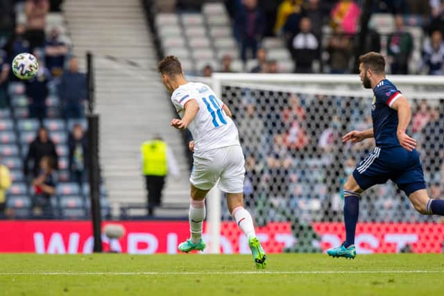 Czech Republic's Patrick Schick broke Scottish hearts with this incredible strike at Hampden.