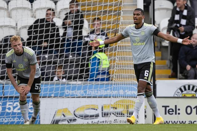 Celtic's Moritz Jenz and Stephen Welsh are left despairing after the concession of a second in St Mirren's 2-0 win in Paisley five-and-a-half months ago - making the venue the only one in Scotland Ange Postecoglou has yet to see his team win in.(Photo by Craig Williamson / SNS Group)