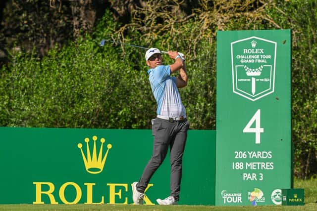 Frenchman Adrien Saddier on his way to a best-of-the-day seven-under 65 in the second round of the Rolex Challenge Tour Grand Final supported by The R&A. Picture: Octavio Passos/Getty Images.
