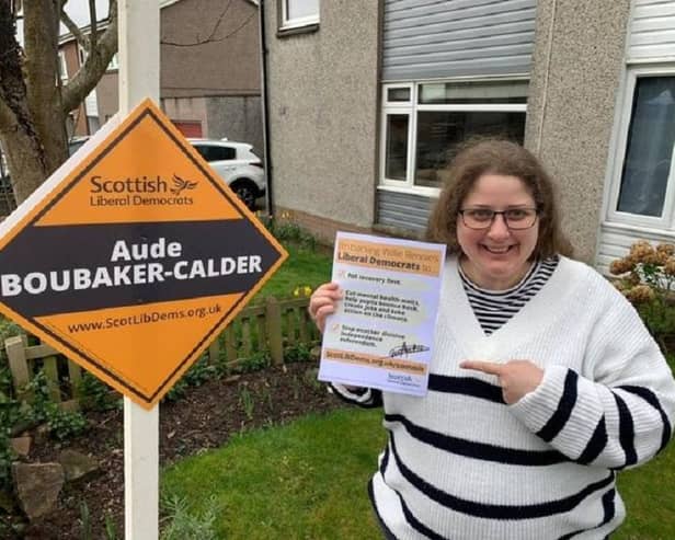 Dunfermline Lib Dem candidate,  Aude Boubaker-Calder, has missed the count because she is in  hospital giving birth.