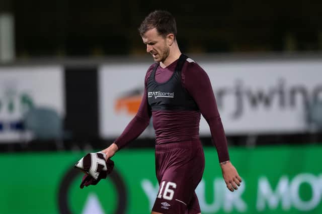 A frustrated Andy Halliday at the end of Hearts defeat to Dunfermline at East End Park on November 20. (Photo by Ross Parker / SNS Group)