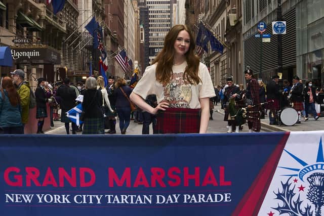 Inverness-born Karen Gillan was the star of the show at this year's NYC Tartan Day Parade