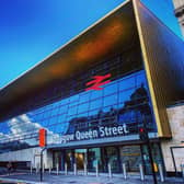 The new glass frontage on George Square. Picture: Network Rail