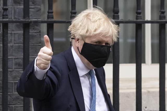 Prime Minister Boris Johnson leaves 10 Downing Street to deliver a statement in the House of Commons on May 12, 2021 in London. Picture: Dan Kitwood/Getty Images