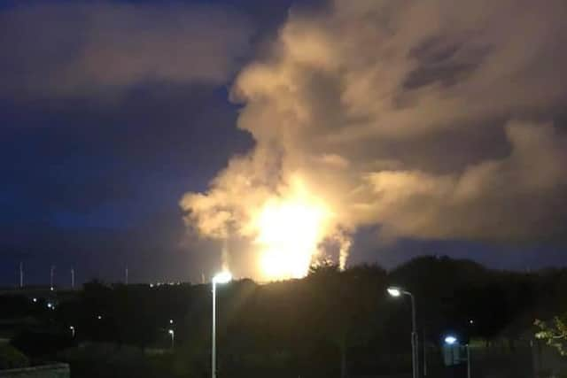 Flaring at Mossmorran tonight. Pic: Elaine Green