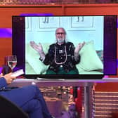 Billy Connolly during the filming for the Graham Norton Show at BBC Studioworks 6 Television Centre, Wood Lane, London, to be aired on BBC One on Friday evening. Picture date: Thursday October 14, 2021. PA Photo. Photo credit should read: PA Media on behalf of So TV