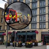 Haymarket fire: Emergency services close street after fire in the Haymarket Hub Hotel on Clifton Terrace